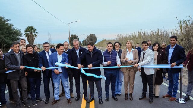 Orrego inauguró una repavimentación clave para Angaco y San Martín y anunció nuevos asfaltos