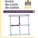 Cortan el tránsito en Laprida y Aberastain por el Plan 50 Cuadras