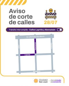 Cortan el tránsito en Laprida y Aberastain por el Plan 50 Cuadras
