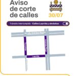 Cortan la calle Laprida por obras del Plan 50 Cuadras
