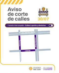 Cortan la calle Laprida por obras del Plan 50 Cuadras
