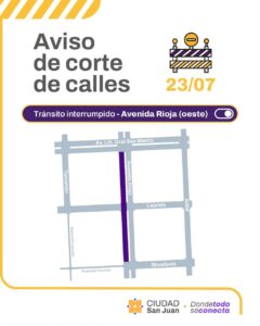 Cortan un tramo de Av. Rioja este jueves por obras del Plan 50 Cuadras