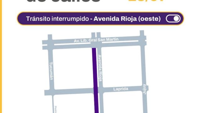 Cortan un tramo de Av. Rioja este jueves por obras del Plan 50 Cuadras
