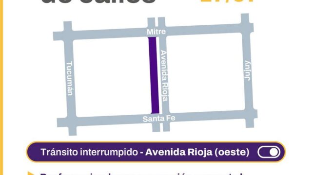Cortan un tramo de Av. Rioja este viernes por el Plan 50 Cuadras