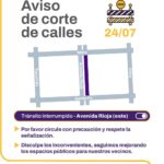 Cortes de tránsito este 24 de julio en pleno centro de la Capital