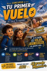 Lanzan un concurso para que chicos vivan su primer vuelo en avioneta