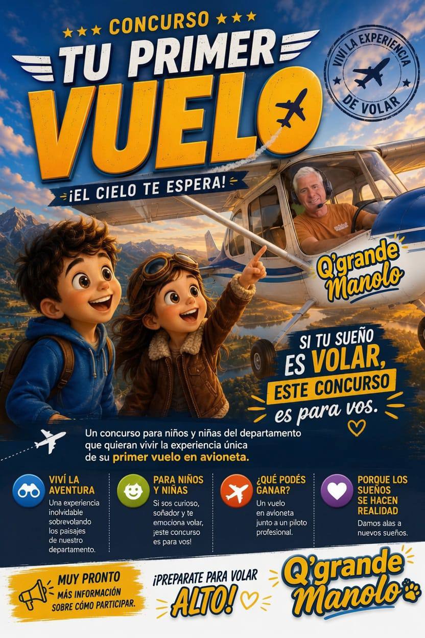 Lanzan un concurso para que chicos vivan su primer vuelo en avioneta