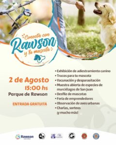 Rawson invita a una jornada gratuita para el cuidado responsable de mascotas