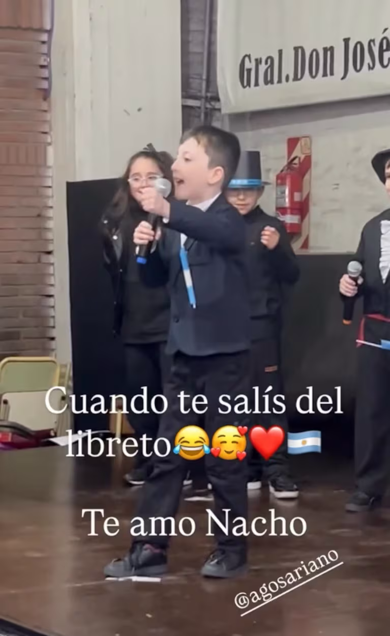 Un alumno sorprendió en un acto por el 9 de Julio al improvisar un apasionado aliento para la Selección argentina