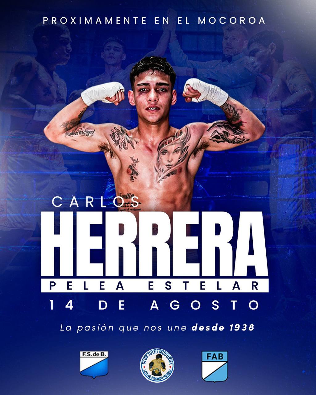 Carlos Herrera peleará el 14 de agosto en el Club Mocoroa