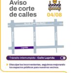 Cortan la calle Laprida por obras del Plan 50 Cuadras