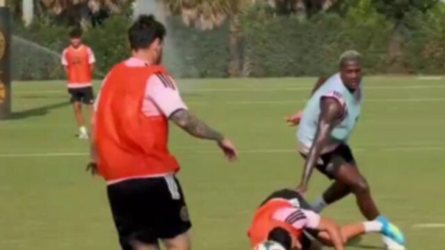 Messi anota un golazo en el entrenamiento del Inter Miami