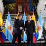 Milei se reunió con Noboa en Ecuador antes de viajar a Colombia
