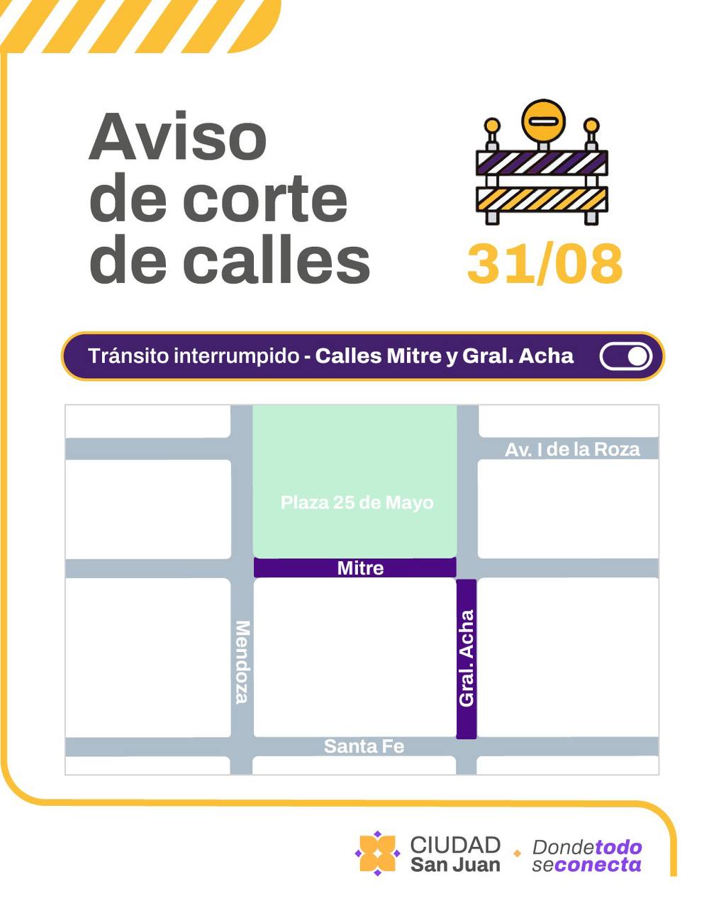 Obras viales en varias calles de San Juan
