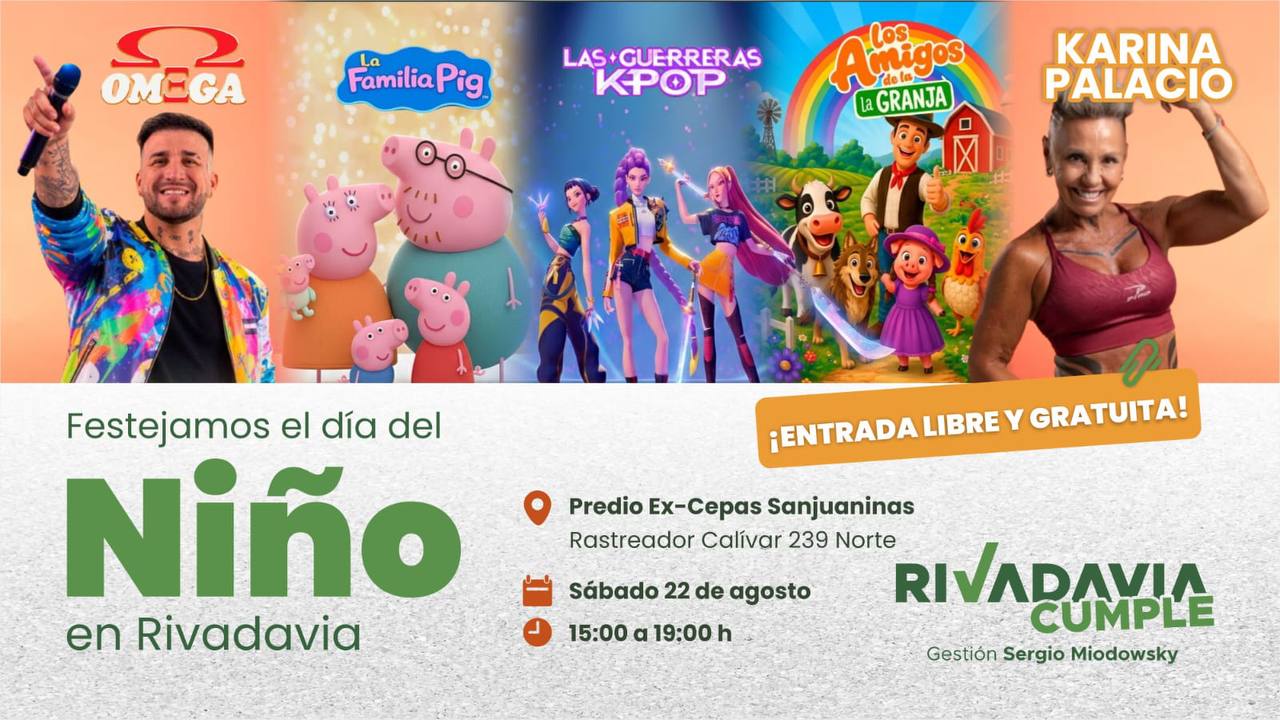 Rivadavia celebra el Día del Niño con entrada libre