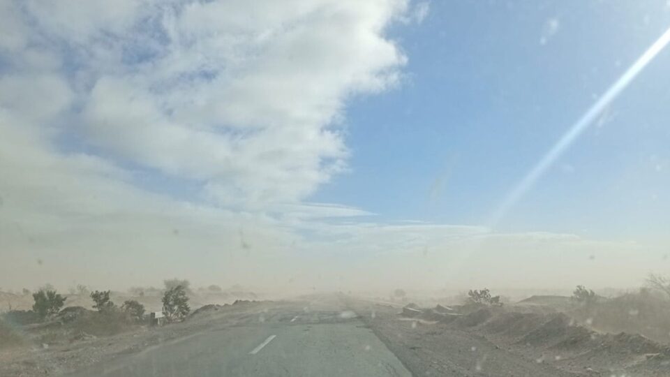 Tormenta de arena complicó el tránsito en la Ruta 40 en Jáchal