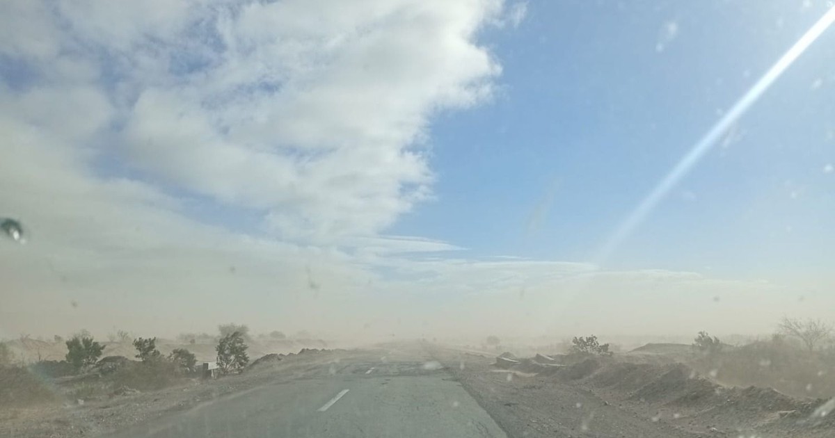 Tormenta de arena complicó el tránsito en la Ruta 40 en Jáchal
