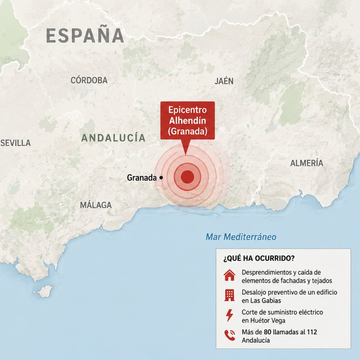 Un sismo de magnitud 5,2 sacudió el sur de España y dejó daños materiales en Granada