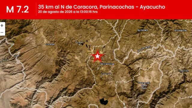 Un sismo de magnitud 7,2 sacudió Ayacucho y se sintió en varias regiones de Perú