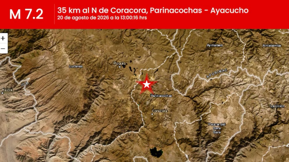 Un sismo de magnitud 7,2 sacudió Ayacucho y se sintió en varias regiones de Perú