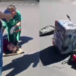 Automovilista choca a delivery en moto y huye