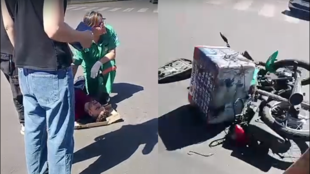 Automovilista choca a delivery en moto y huye