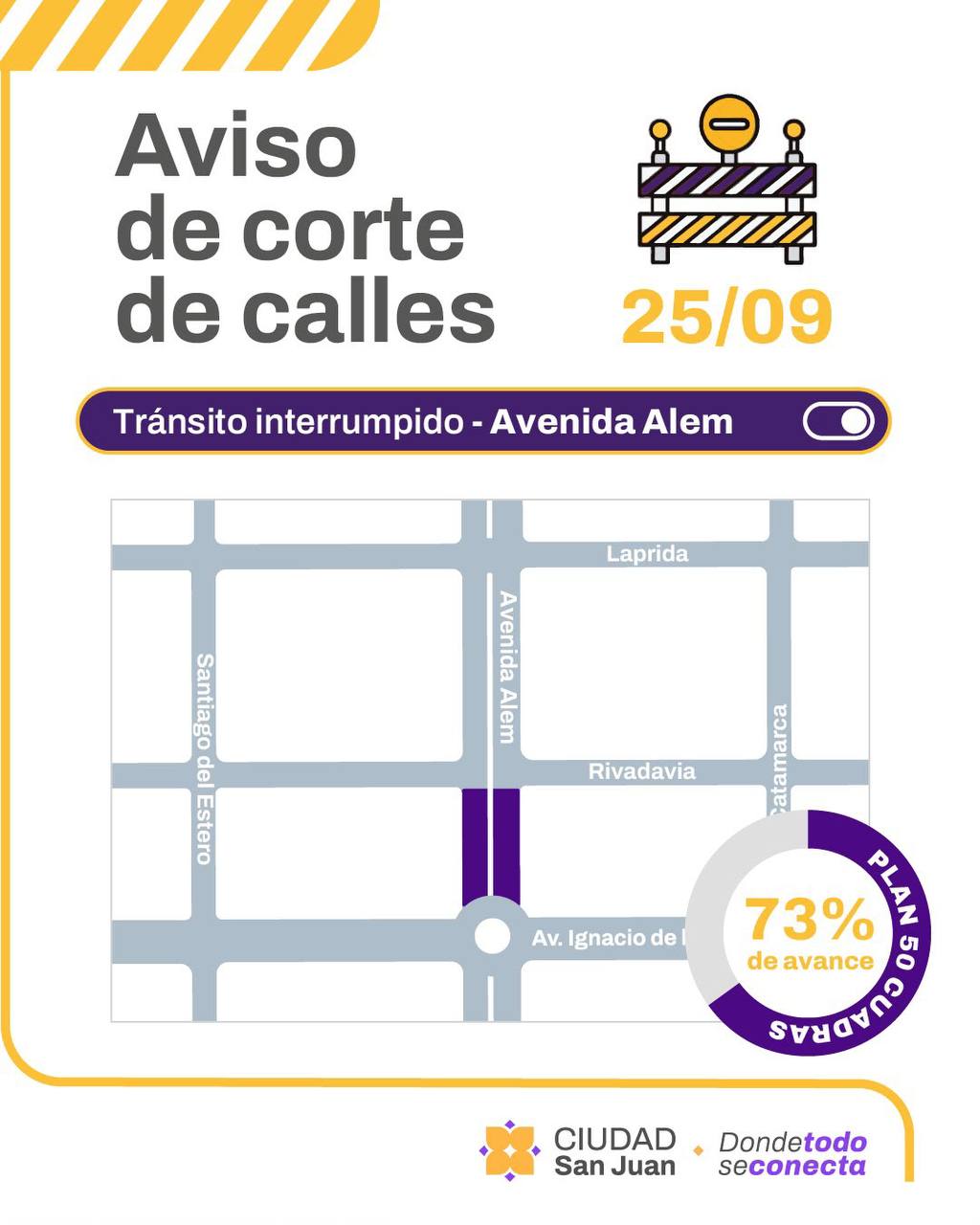 Avanza Plan 50 Cuadras: corte en Alem este viernes