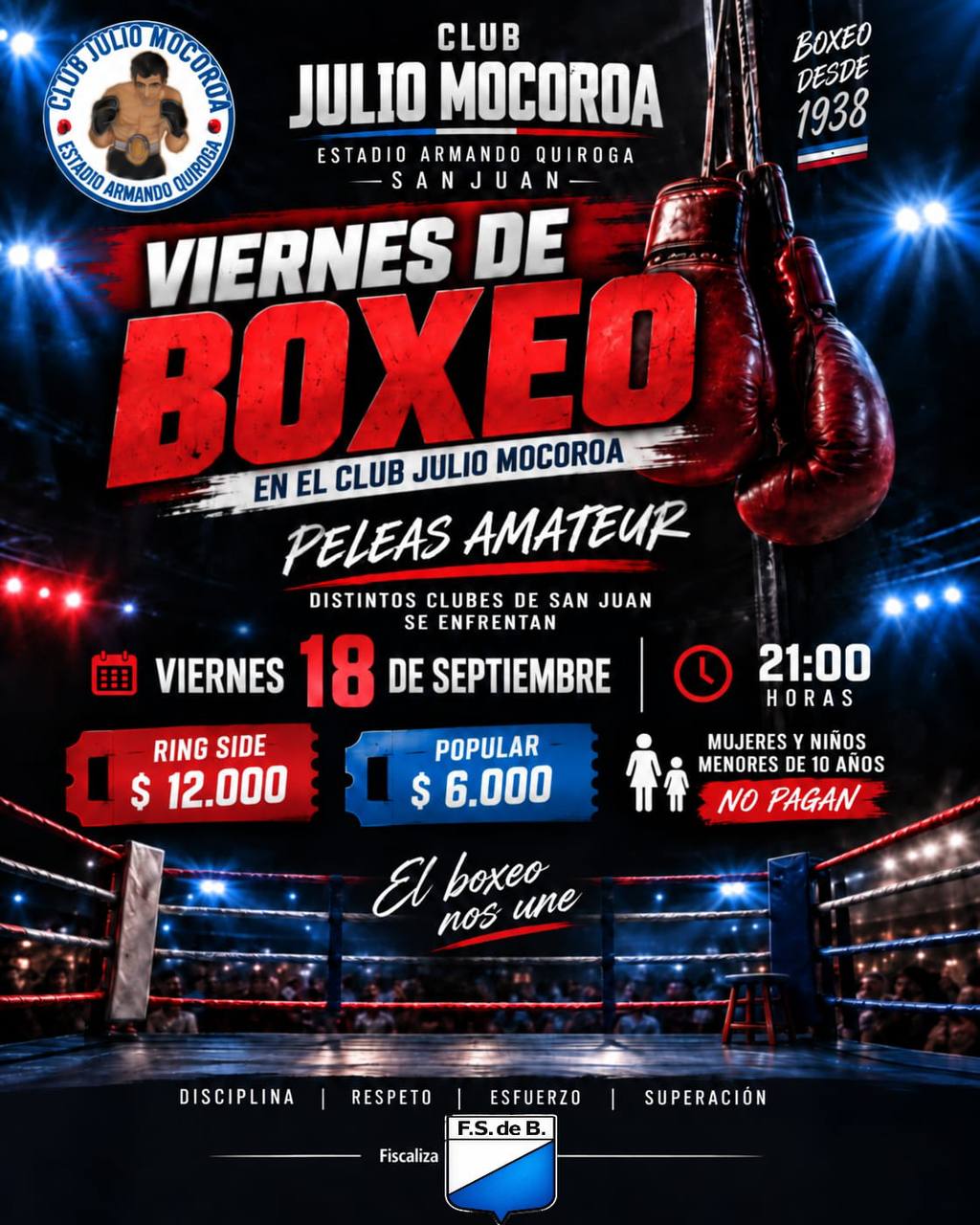 Boxeo en el Mocoroa este viernes