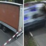 Camión impactado por tren en Polonia
