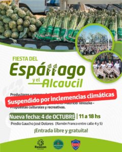 Fiesta del Espárrago y el Alcaucil se suspende por mal clima