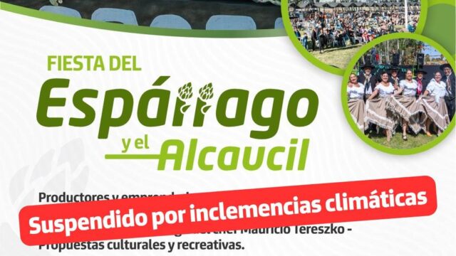 Fiesta del Espárrago y el Alcaucil se suspende por mal clima