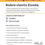 Muni de San Juan dispone servicio ante zonda