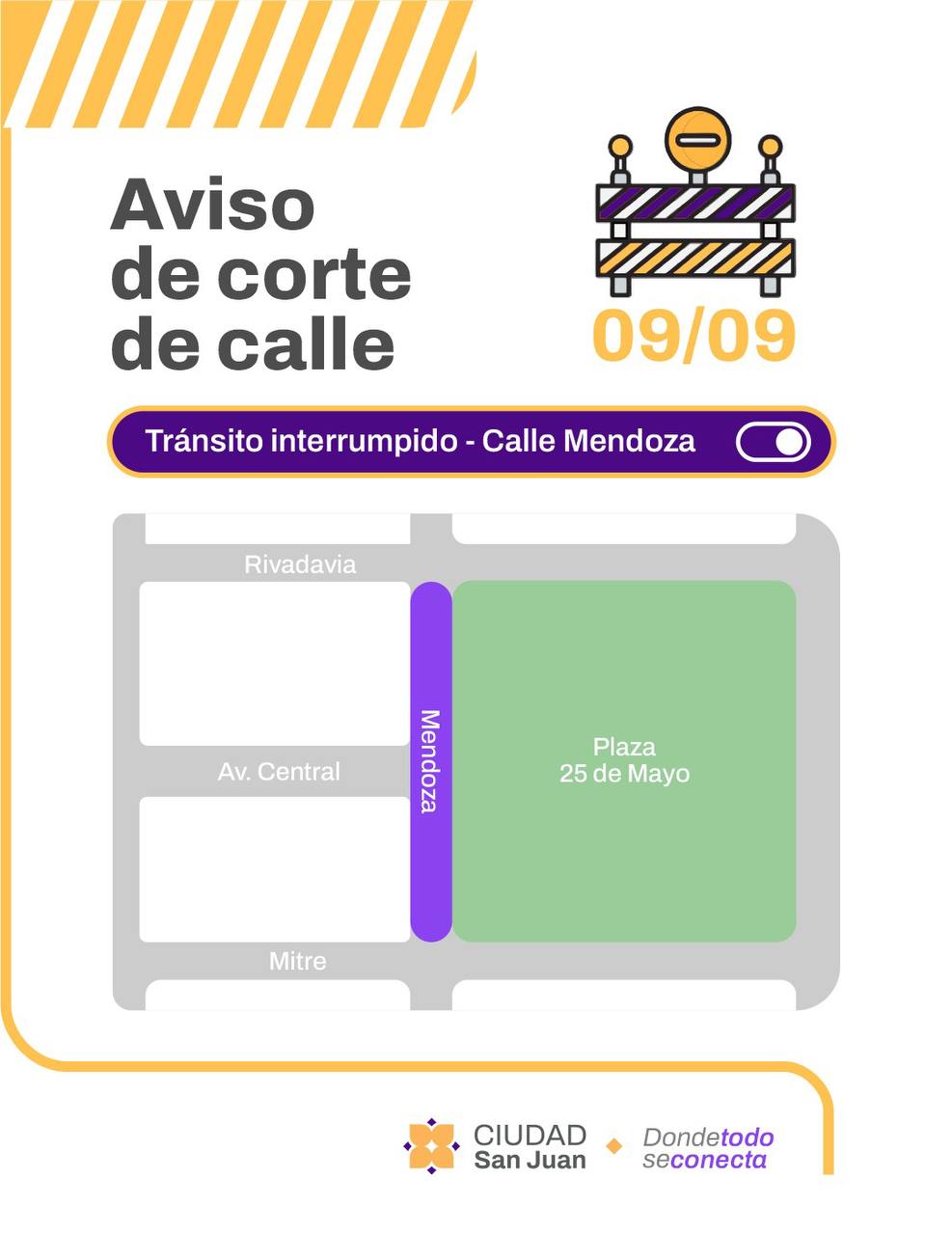 Obra pública en Mendoza y corte en De la Roza