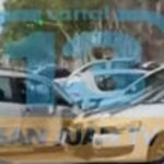 Choque grave en pleno centro de San Juan dejó a un hombre herido