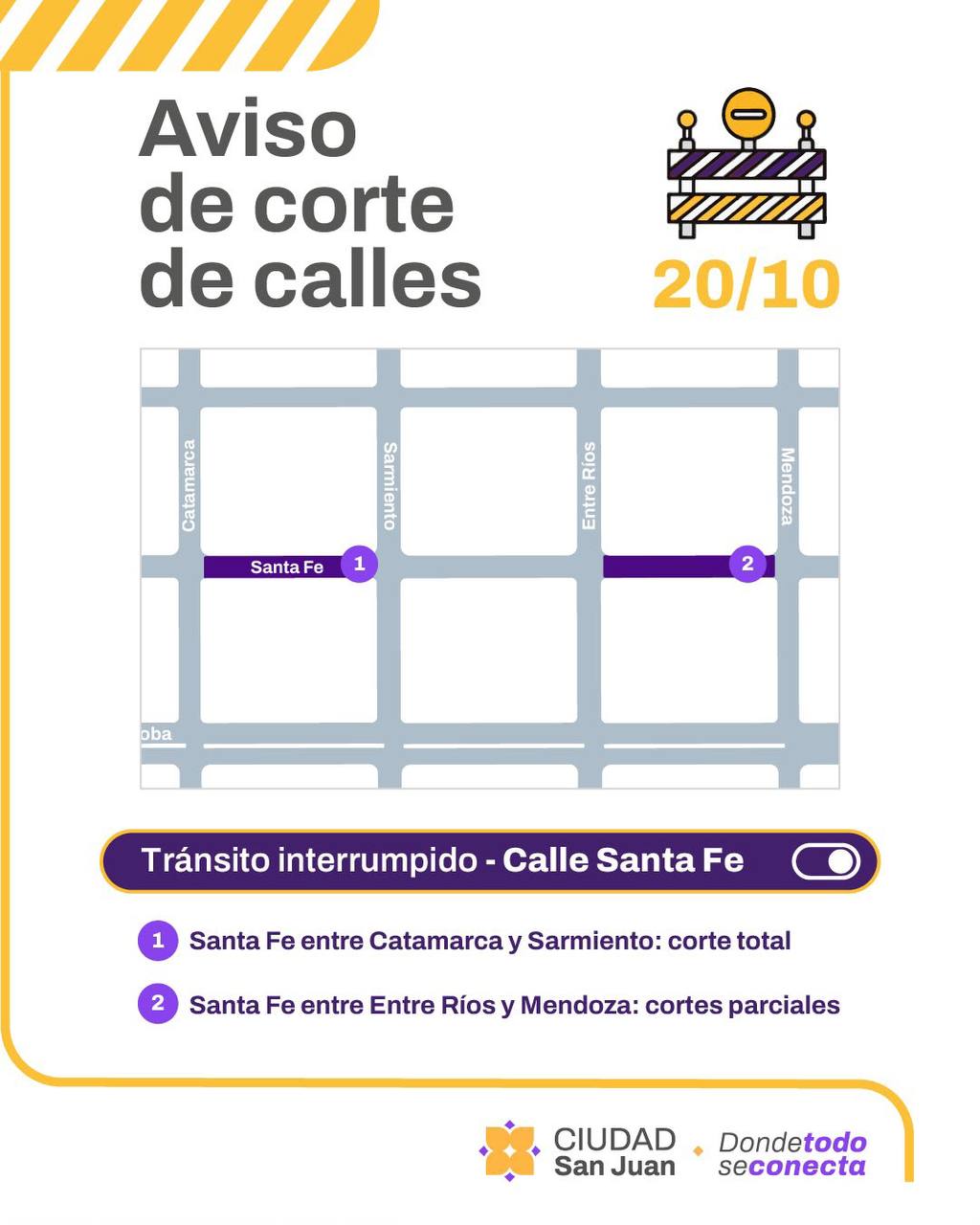 Continúan obras en calle Santa Fe bajo el Plan 50 Cuadras