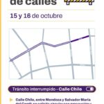Cortes de tránsito en calle Chile por trabajos de repavimentación