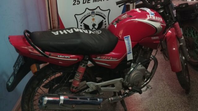 Detuvieron una moto robada en un control en 25 de Mayo