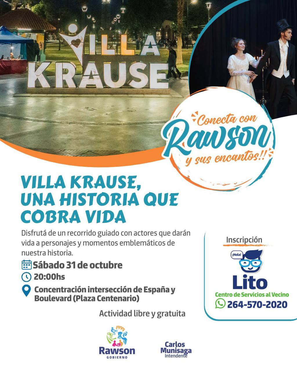 Recorrido teatralizado por la historia de Villa Krause este sábado
