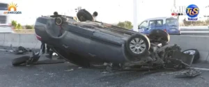 Un auto volcó en Chimbas y cuatro ocupantes fueron hospitalizados